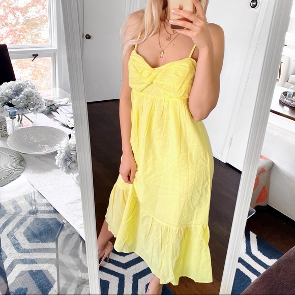 🍋 BANANA REPUBLIC CITRON RUFFLE MAXI DRESS! - Picture 3 of 16